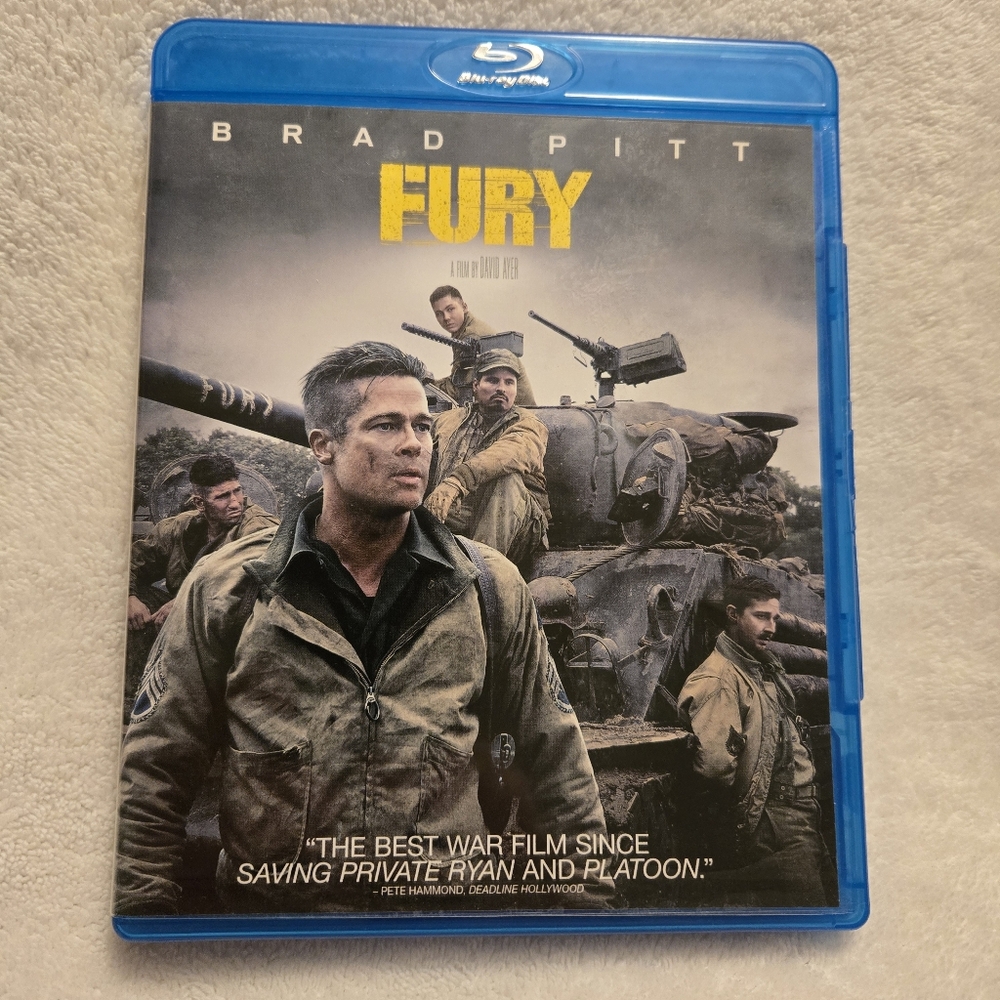 "Fury" Blu-Ray DVD Bead Pitt Rated R 2014 Blu-Ray Exclusives